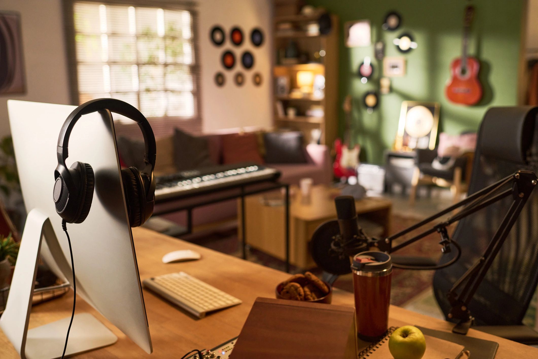 Studio microphone ready for recording